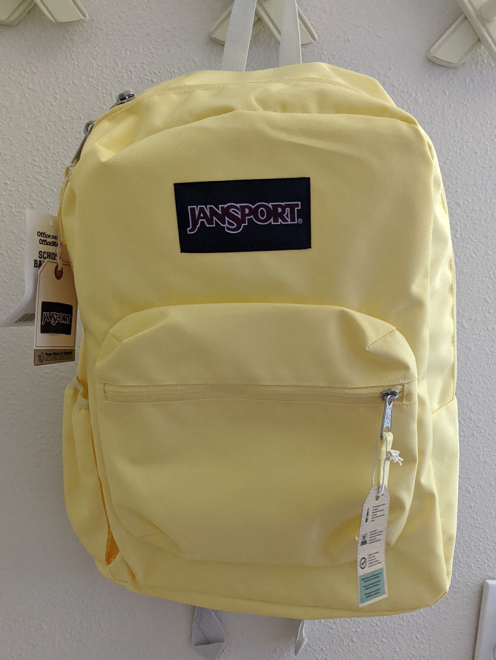 Soft Yellow JanSport Crosstown Authentic School Backpack Pale Banana Rare Color